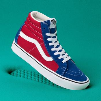 Damske Kotnikove Tenisky Vans Two-tone Comfycush Sk8-Hi Reissue Modre/Červené VA20TFESC